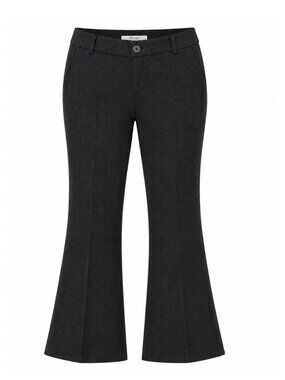 Zara Basic Charcoal Flared Trousers Womens Size 8 Cotton Blend Made In Spain
